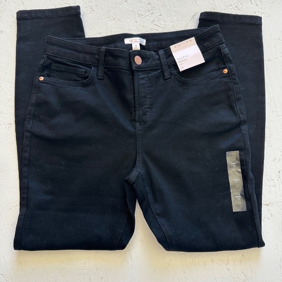 LC Lauren Conrad Black Mid Rise Stretch Skinny Jeans Size 12 - Picture 1 of 12